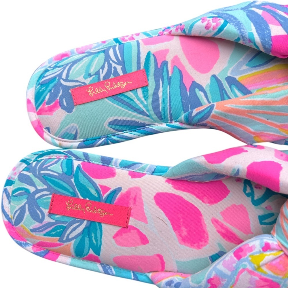 Lilly Pulitzer Pink and Blue Slippers large - Picture 3 of 4